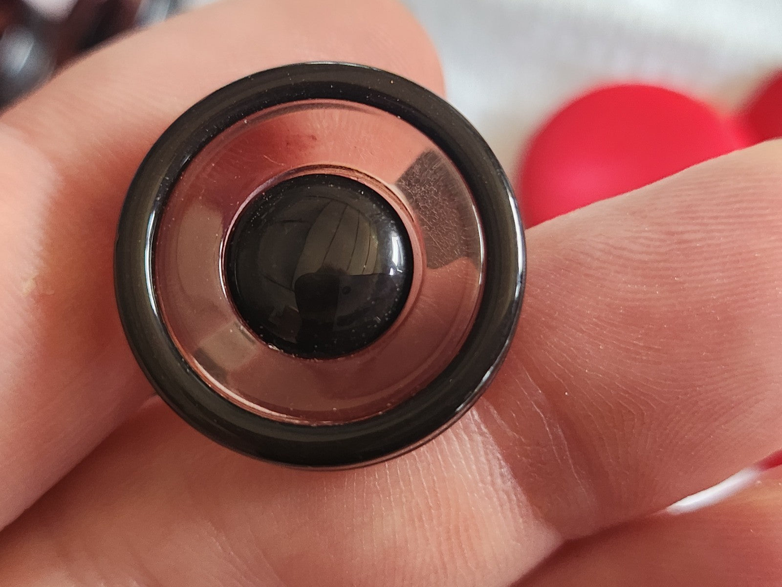 Lot 6 jolis boutons vintage marron transparent pied 2,2 cm ref 1119
