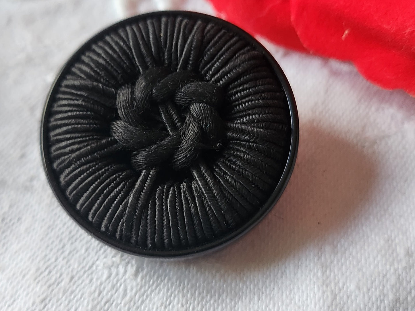 Collection gros  bouton vintage passementerie noir pied créateur 3,5 cm D13J