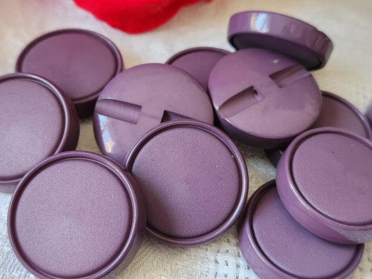 Lot 6 gros boutons vintage violet pied mat 2,6 cm ref 1222