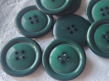 Lot 6 gros boutons vintage vert à trous 3 cm reef 0046
