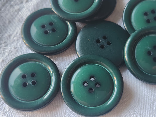 Lot 6 gros boutons vintage vert à trous 3 cm reef 0046