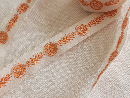 Galon ancien motif orange 2 m 50 sur 1 cm T8
