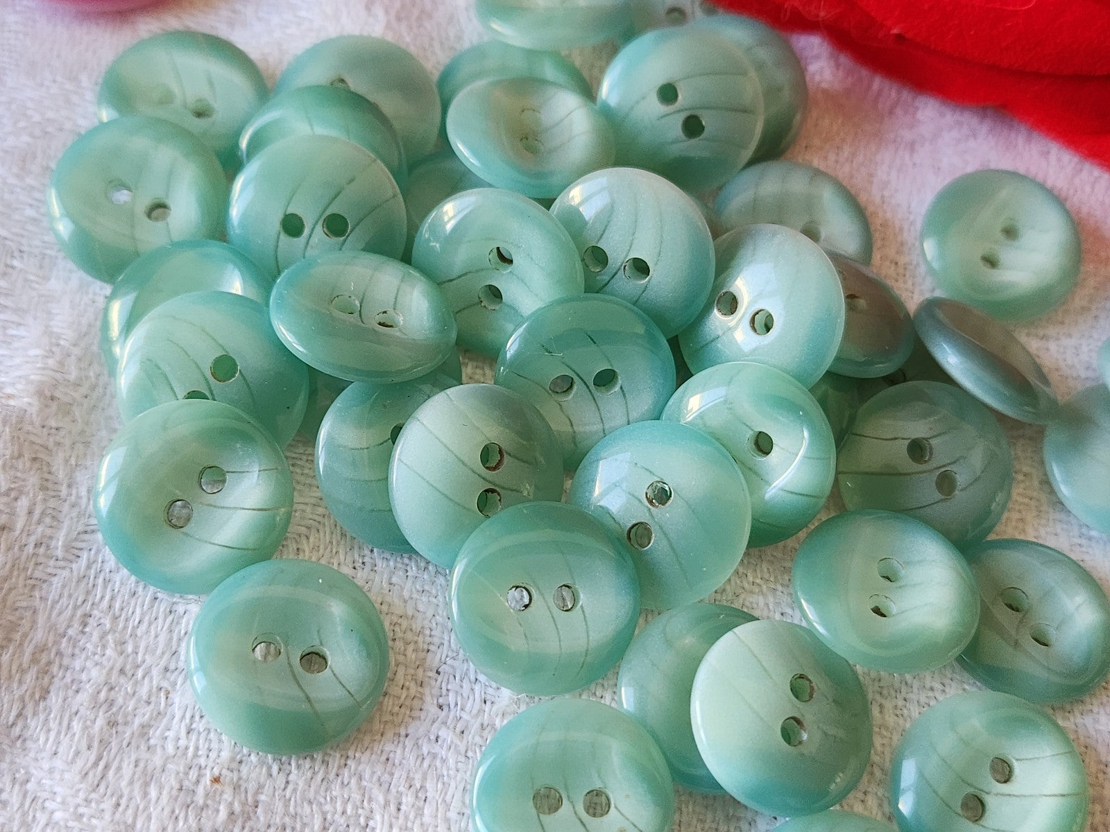 Lot 23 boutons vintage camaieu bleu trous 1,2 cm ref 697