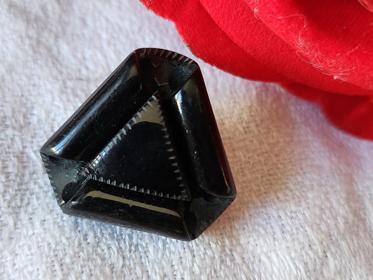 Original bouton ancien vintage triangle 2,2 cm volume bleu G18G