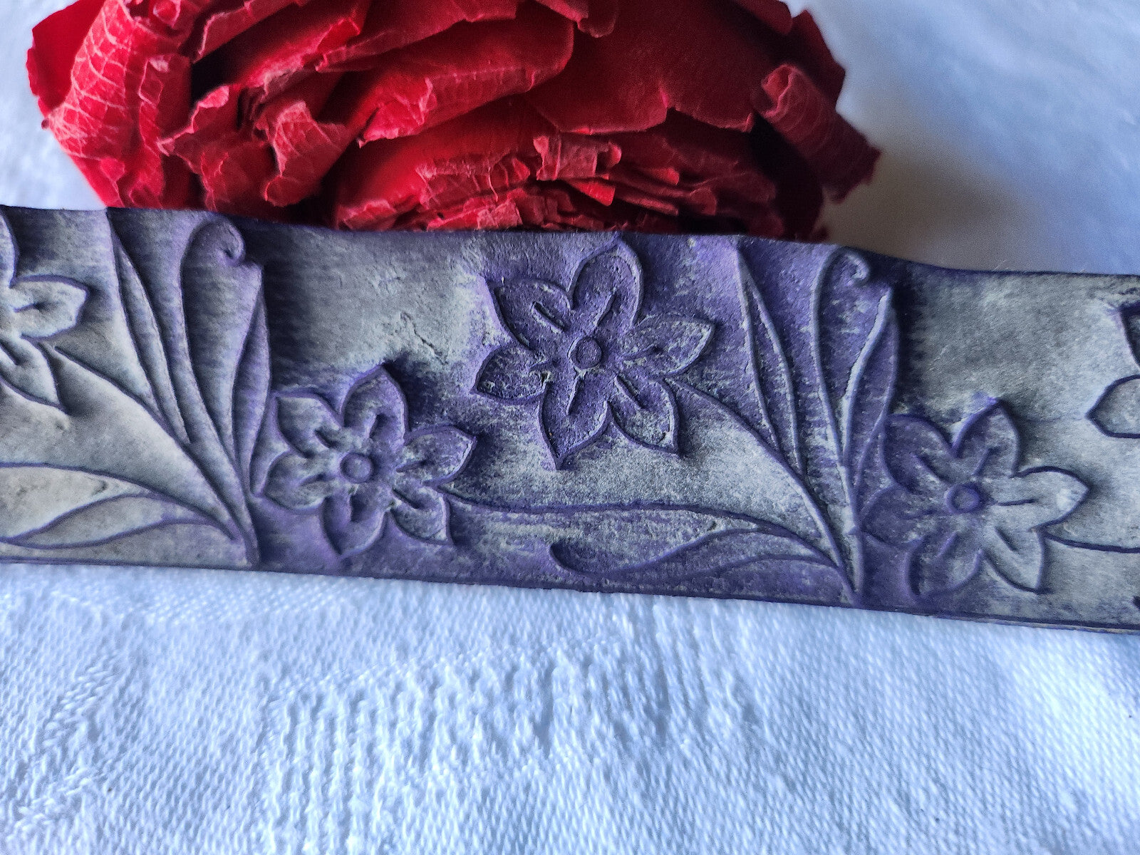 Tampon ancien sans support frise broderie collection fleur des champs  n°30