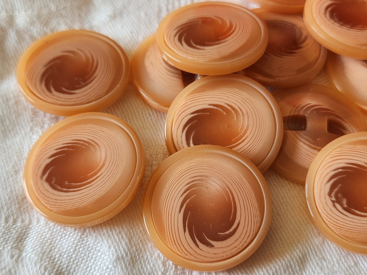 Lot 6 gros boutons vintage camaïeu rose pied 2,5 cm ref 6037