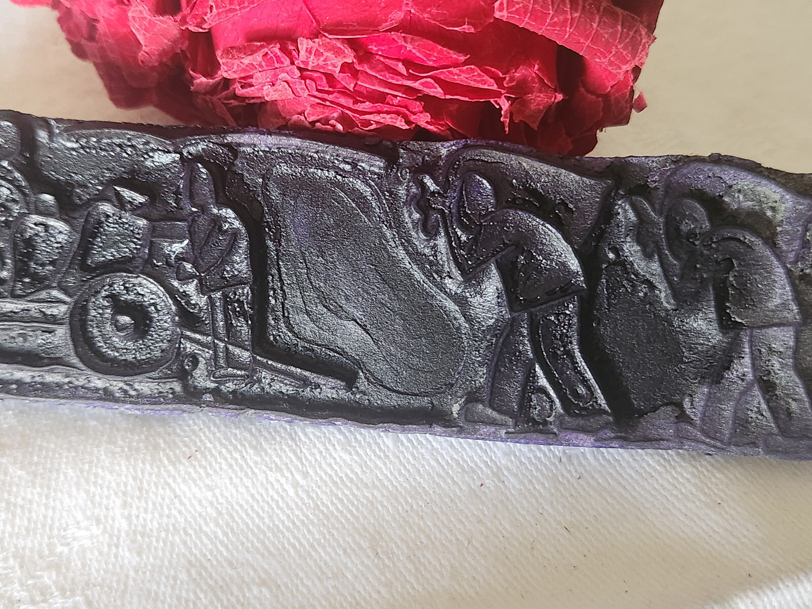 Tampon ancien sans support frise broderie collection travaux aux champs  n°22