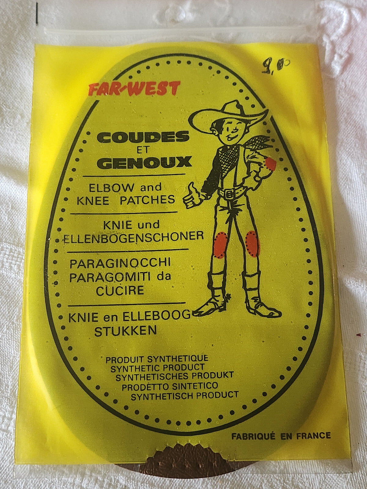 coudes et genoux patches renforts protége vintage ancien marron far-west