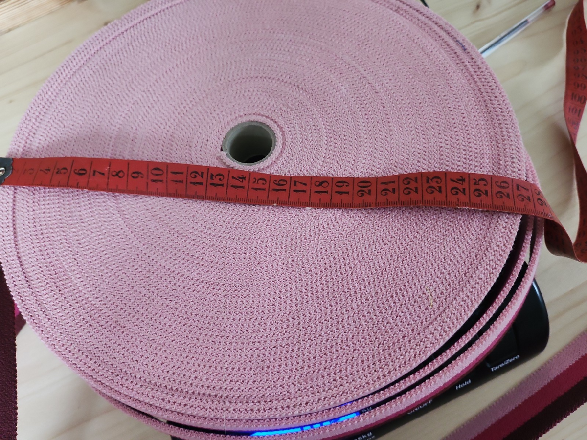 Rouleau sangle vintage  rose lie de vin superbe qualité largeur 3 cm A4