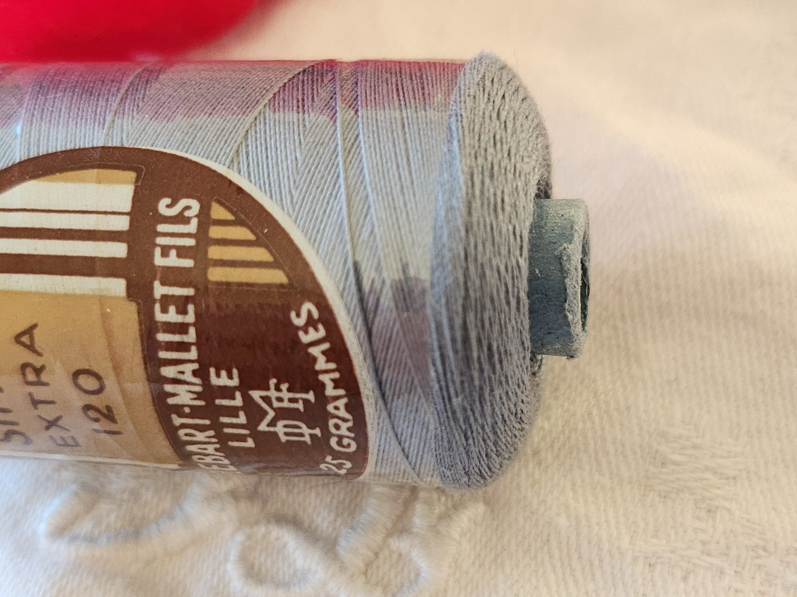 Bobine ancienne fil gris simili extra 120 DELEBART-MAILLET FILS Lille