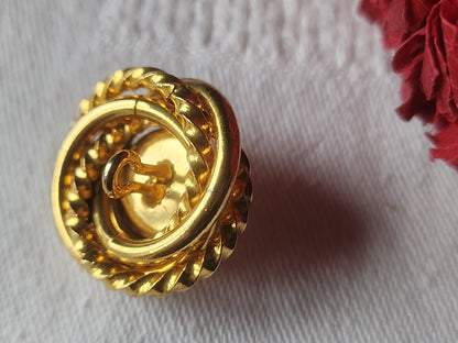 Collection bouton ancien en métal doré perlé superbe 2,5 cm D19K