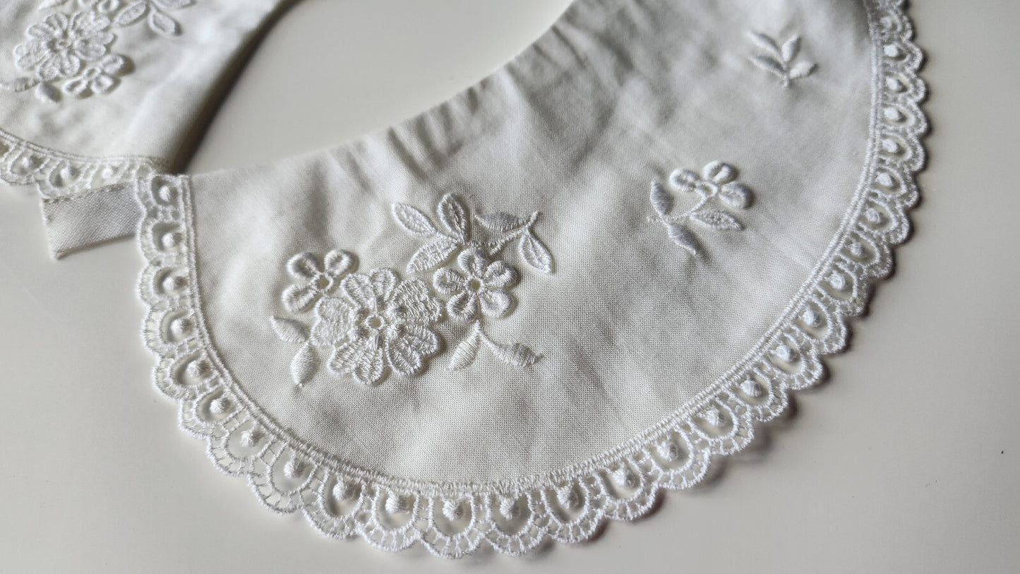 Ancien  col dentelle application tissu fin dentelle  B1-29