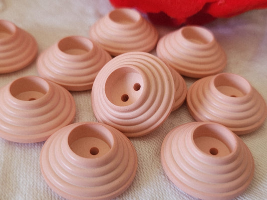 Lot 6 boutons vintage rose mat spirale relief  2,3 cm ref 3897 **