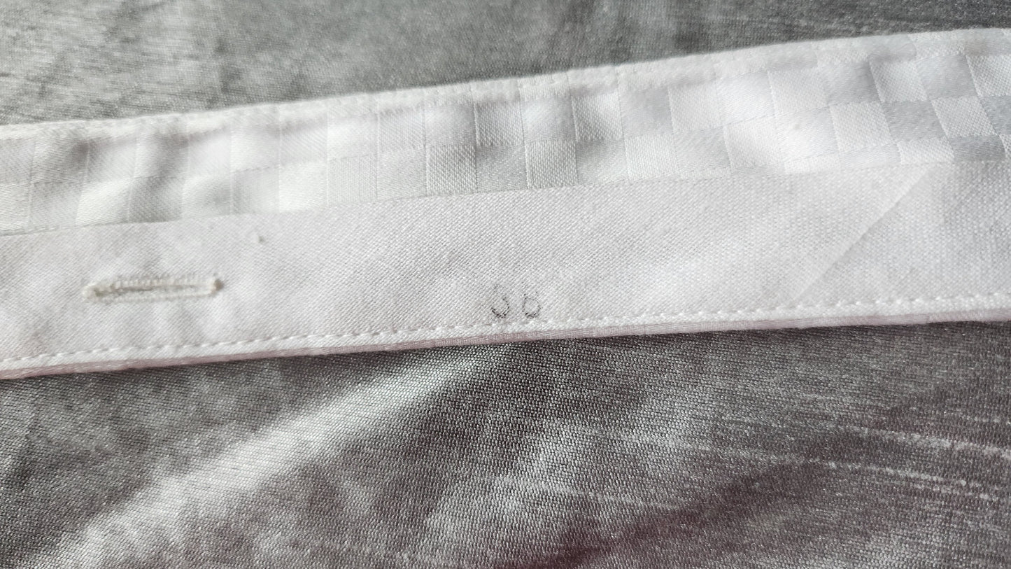 Joli col ancien chemise damassé blanc 38  vintage amovible  B1-22