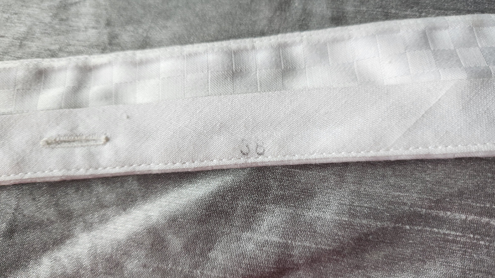 Joli col ancien chemise damassé blanc 38  vintage amovible  B1-22
