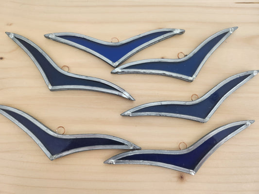 Vitrail vitraux lot attrape rêve mobile mouettes stylisées  pendant en verre T8