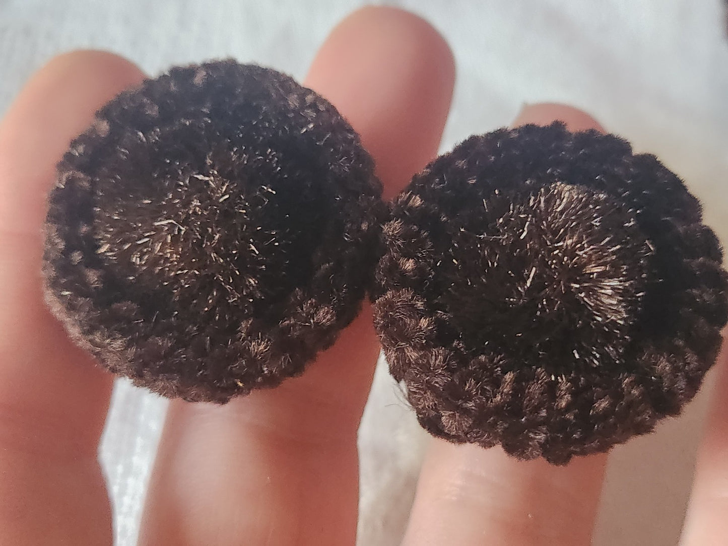 Lot 6 boutons anciens passementerie prune/marron 3,1 cm ref 3541