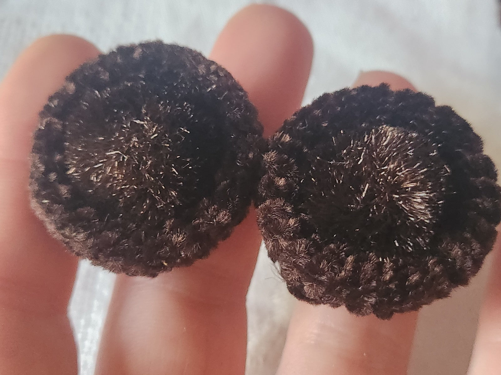 Lot 6 boutons anciens passementerie prune/marron 3,1 cm ref 3541