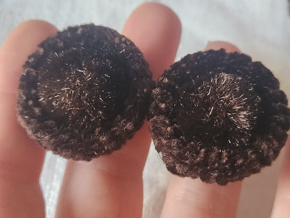 Lot 6 boutons anciens passementerie prune/marron 3,1 cm ref 3541