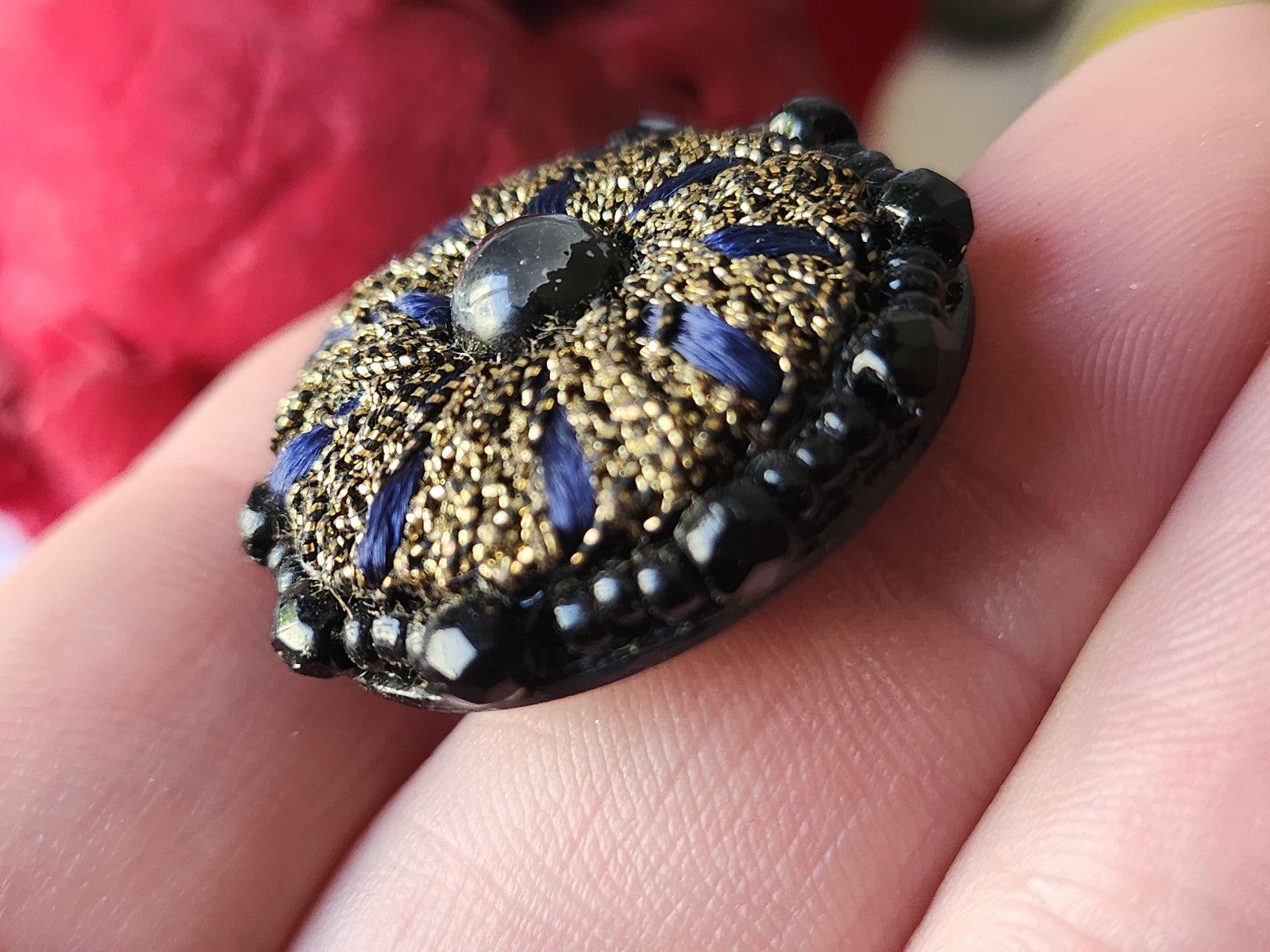 Collection bouton passementerie perle nor bleu 2,9 cm G14K