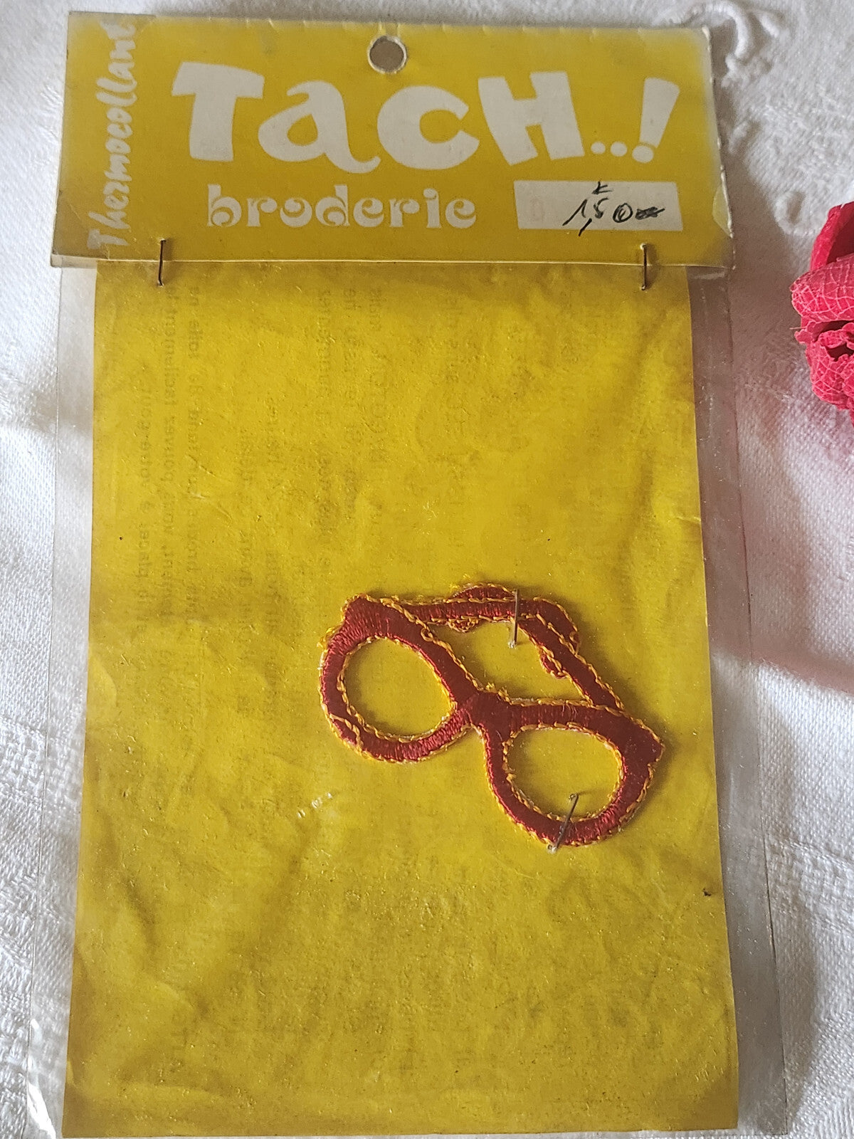 Ancien patch vintage thermocollant lunette broderie customisation T14