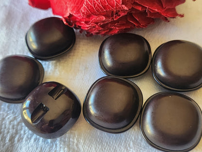 Lot 7 boutons vintage marron bombé à pied 2 cm ref 5176