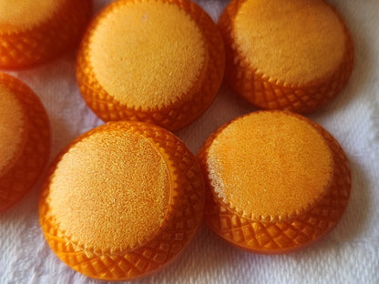 Lot 6 boutons vintage à pied orange 2,1 cm ref 5419