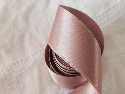 Ruban satin luxe double face 2 mètres 70 sur 2,5 cm rose superbe qualité  T1-21