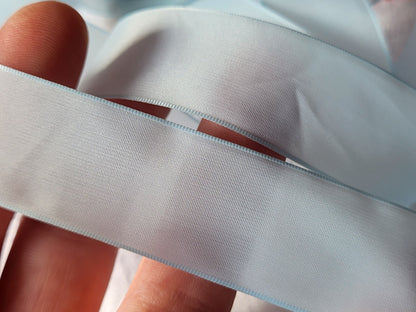 Ruban ancien nylon large bleu transparent 3 mètres 2,5 cm modiste  B5 n°31