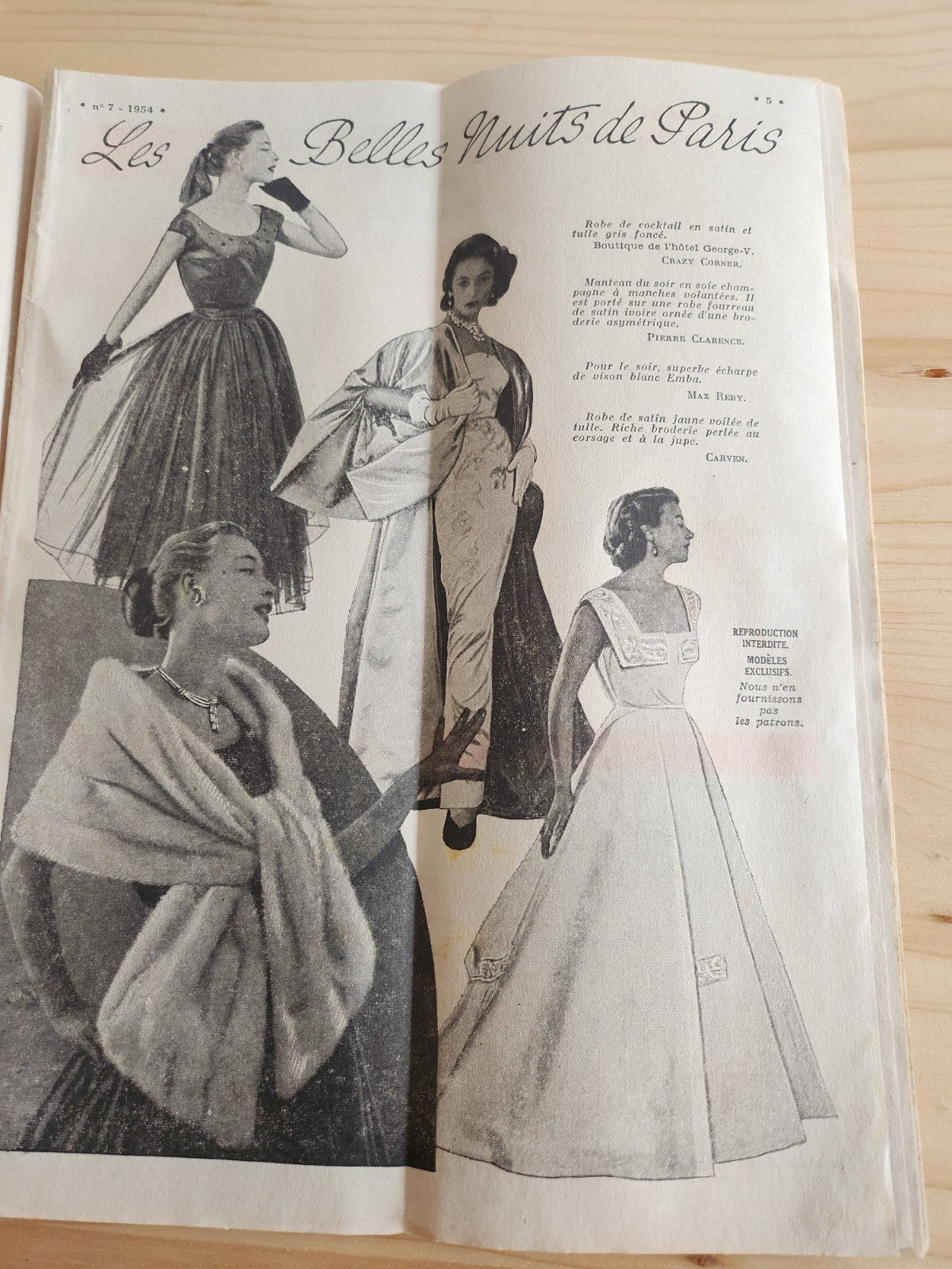Le petit echo de la mode 1954 n°7  jeune mariée robe de paris