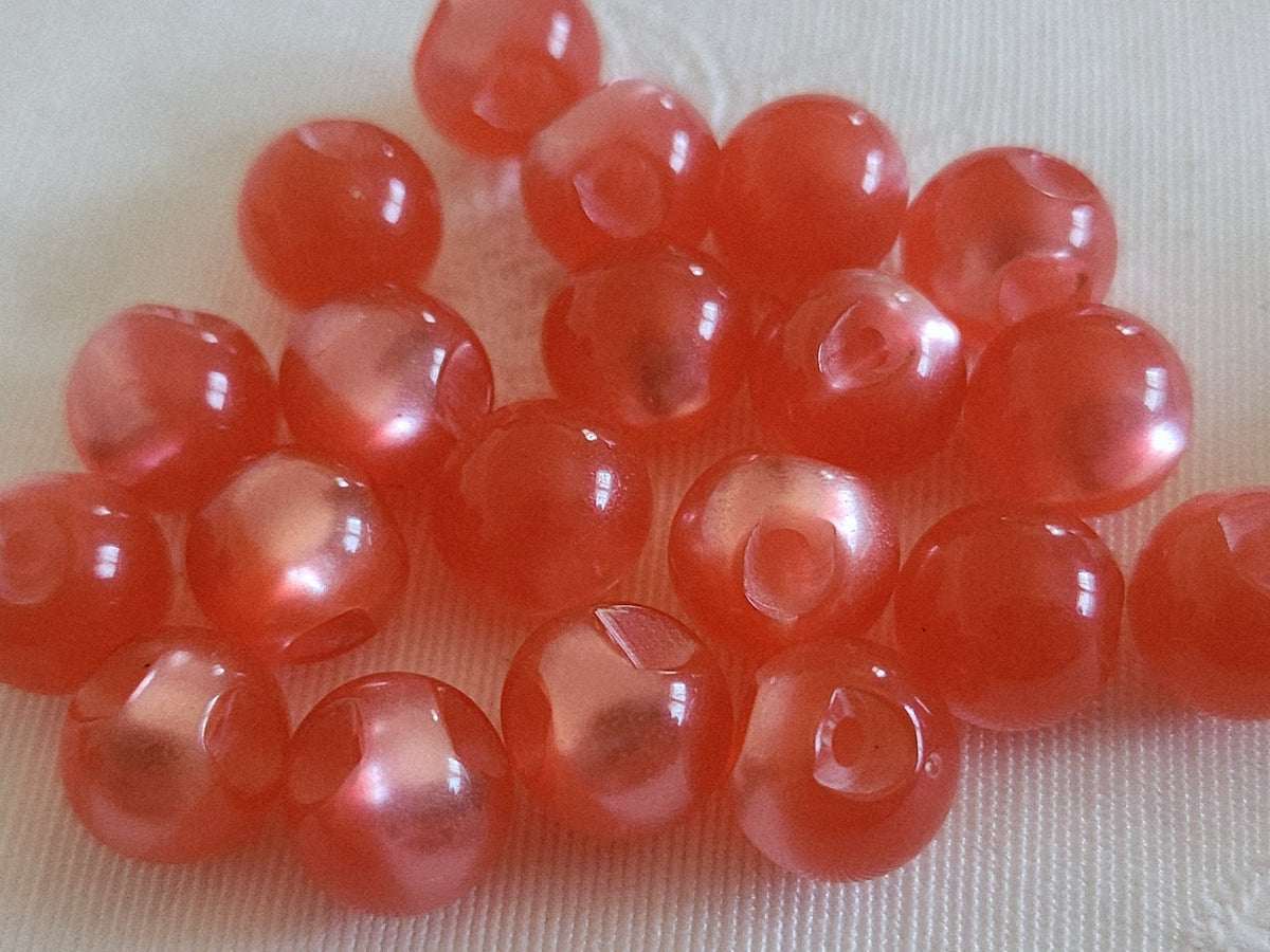 Lot 16 boutons vintage boule lumineux rose mini 0,9 cm ref 6182