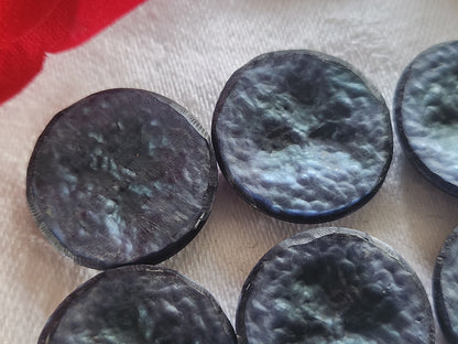 Lot 6 boutons vintage bleu à pied 2,2 cm ref 2380