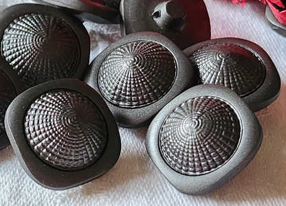 Lot 6 boutons vintage gris dole texturé pied 2 cm ref 3100