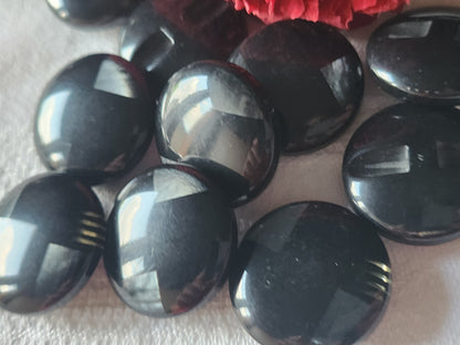 Lot 6 superbe boutons vintage noir  incluson nacré gris pied 2,2 cm ref 2420
