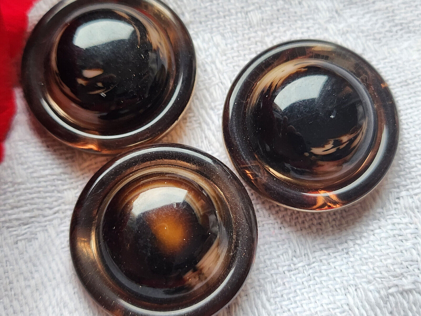 trio boutons vintage haut marron jolis à pied 2,2 cm ref 5995