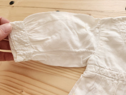 Petite robe ancienne enfant poupée blanc fine dentelle jour B6
