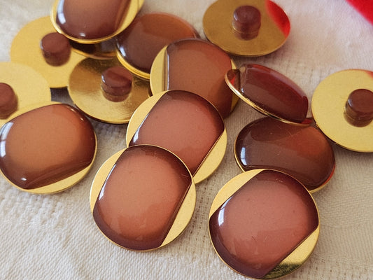 Lot 6 gros boutons vintage rosé  pied  2,5 cm ref 3893