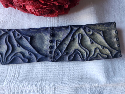 Tampon ancien sans support frise broderie collection peche poisson  n°28