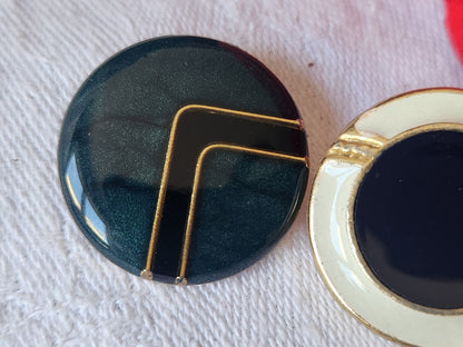 Duo boutons vintage en métal  2,3 cm et 2,4 cm D4B