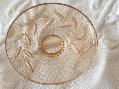 Gros bouton ancien lucite plexis épis de blé à pied  4 cm marron ref 6577