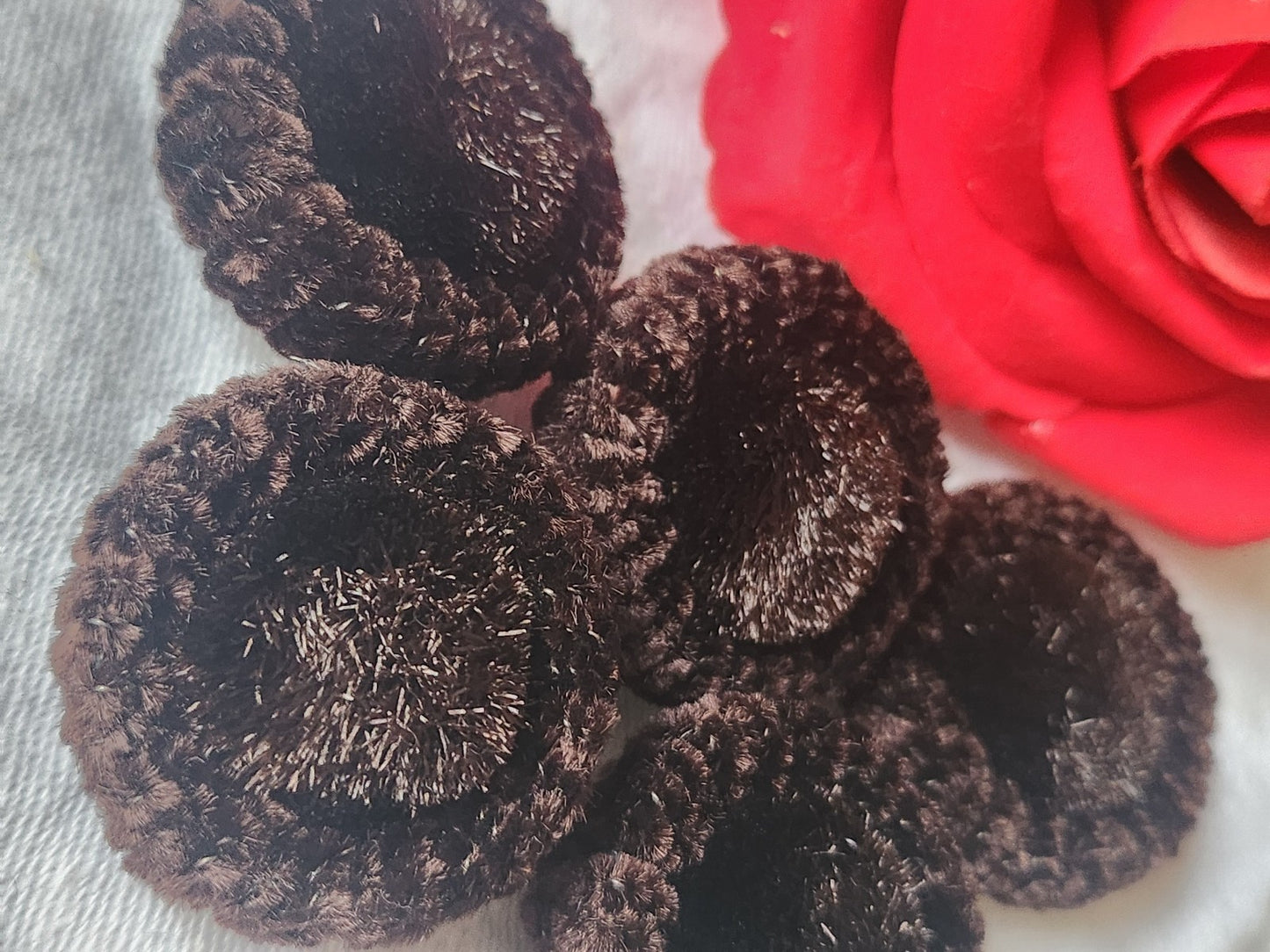 Lot 6 boutons anciens passementerie prune/marron 3,1 cm ref 3541