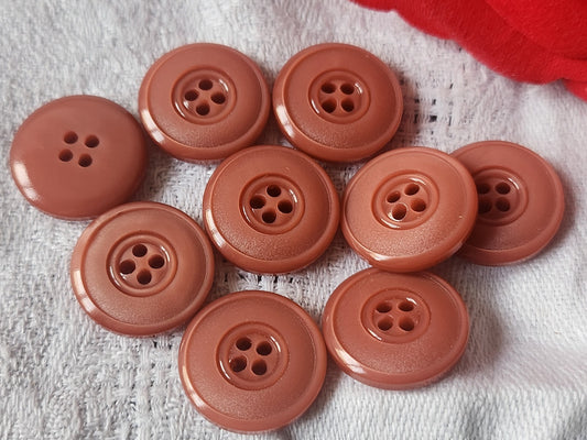Lot 9 boutons vintage vieux rose 1,7 cm  trou ref 5530