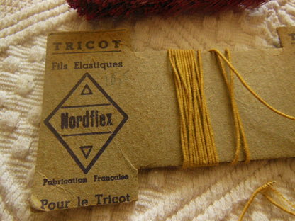 Collection mercerie ancienne carte fil nordflex tricot jaune T2-2