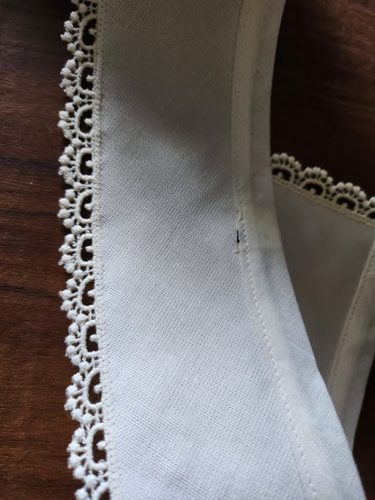 Ancien  col tissu satiné  dentelle  vintage  B1-71