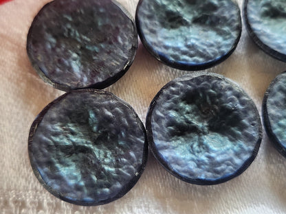 Lot 6 boutons vintage bleu à pied 2,2 cm ref 2380