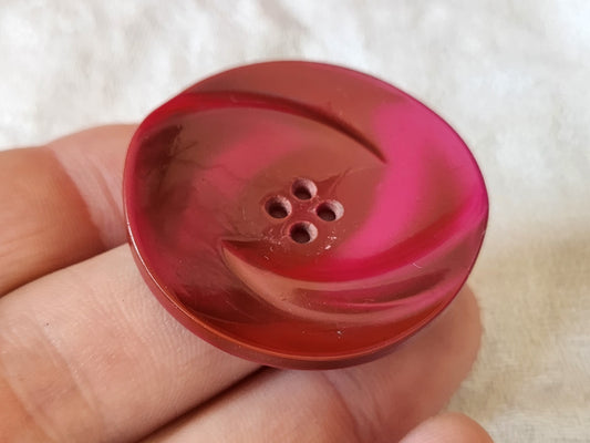 Gros bouton ancien prune rose fushia 3,7 cm G19O