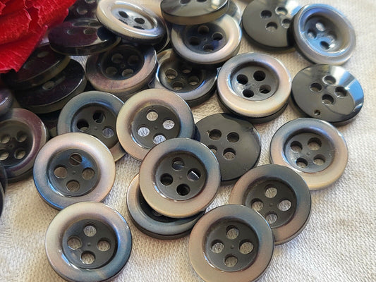 Lot 17 petits boutons vintage gris mordoré bleu rosé petits 1,4 cm ref 3253