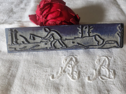 Tampon ancien frise idéale broderie bucheron  collection 16  cm  n°41-2