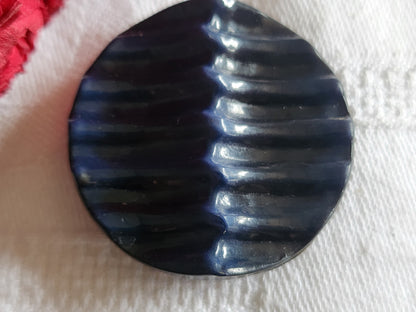 Gros bouton ancien en celluloïd bleu superbe pied 3,8 cm ref 1179