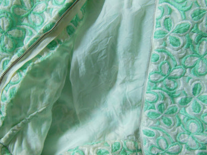 Pur vintage robe longue année 60 style mousseline motif vert T36 Ref PORT